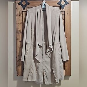 Max Jeans Caramel Tan Draped Collar Open Tencel Jacket Size XS